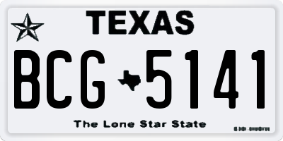 TX license plate BCG5141