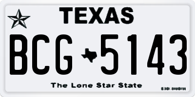 TX license plate BCG5143