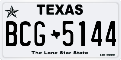 TX license plate BCG5144