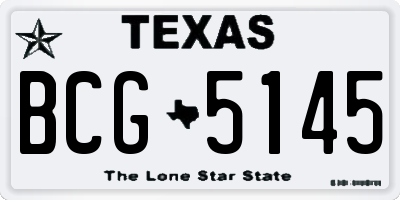 TX license plate BCG5145