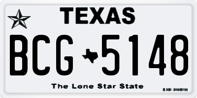 TX license plate BCG5148