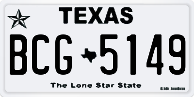 TX license plate BCG5149