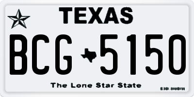 TX license plate BCG5150