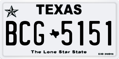 TX license plate BCG5151