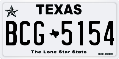 TX license plate BCG5154