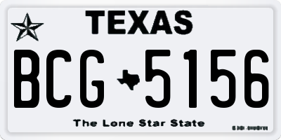 TX license plate BCG5156