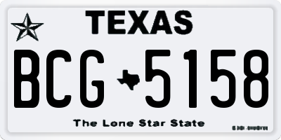 TX license plate BCG5158
