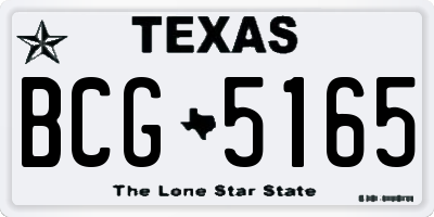 TX license plate BCG5165