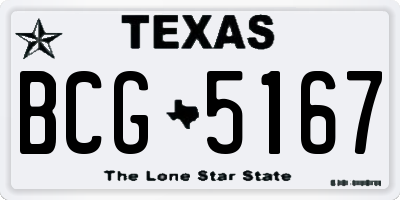 TX license plate BCG5167