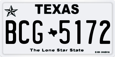 TX license plate BCG5172