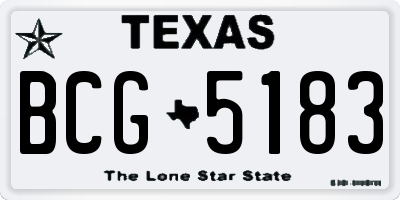 TX license plate BCG5183