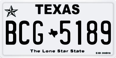 TX license plate BCG5189