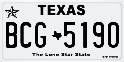 TX license plate BCG5190