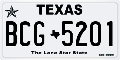 TX license plate BCG5201