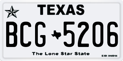 TX license plate BCG5206