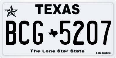 TX license plate BCG5207