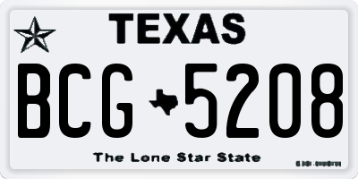 TX license plate BCG5208