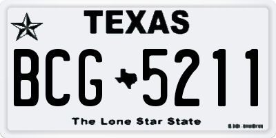 TX license plate BCG5211