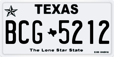 TX license plate BCG5212