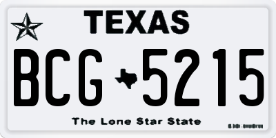 TX license plate BCG5215