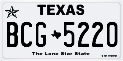 TX license plate BCG5220