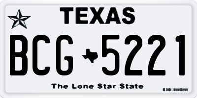 TX license plate BCG5221
