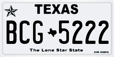 TX license plate BCG5222