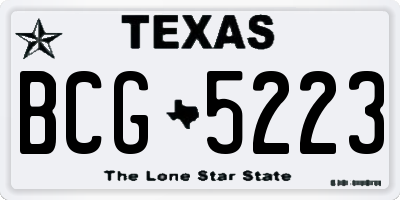 TX license plate BCG5223