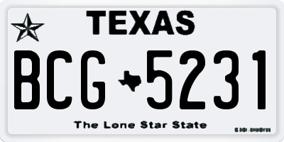 TX license plate BCG5231