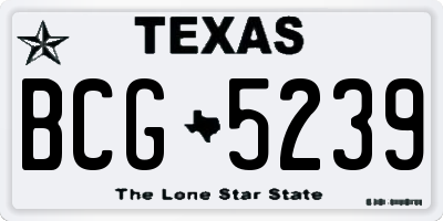 TX license plate BCG5239