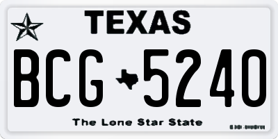 TX license plate BCG5240