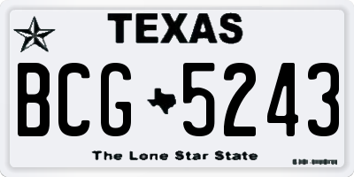 TX license plate BCG5243