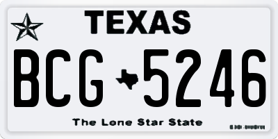 TX license plate BCG5246