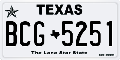 TX license plate BCG5251