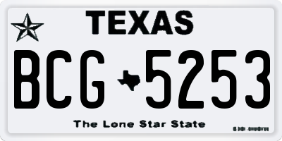 TX license plate BCG5253