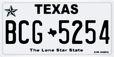 TX license plate BCG5254