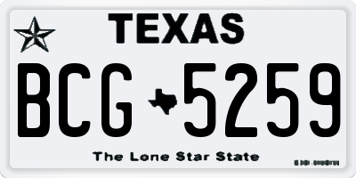 TX license plate BCG5259