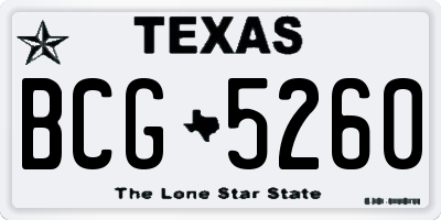 TX license plate BCG5260