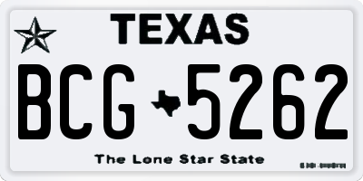 TX license plate BCG5262