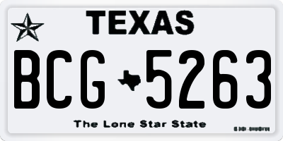 TX license plate BCG5263