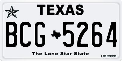 TX license plate BCG5264