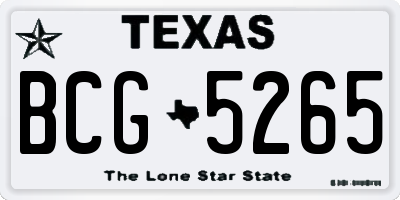 TX license plate BCG5265