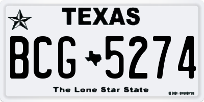 TX license plate BCG5274