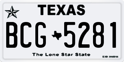 TX license plate BCG5281