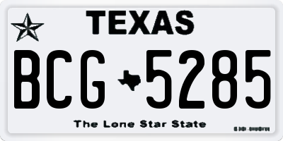TX license plate BCG5285