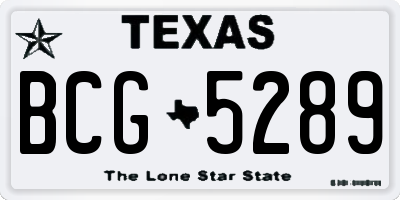 TX license plate BCG5289