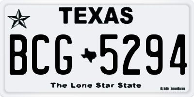 TX license plate BCG5294