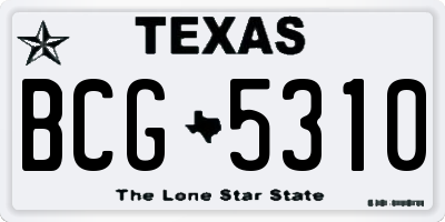 TX license plate BCG5310