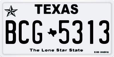 TX license plate BCG5313