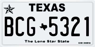 TX license plate BCG5321